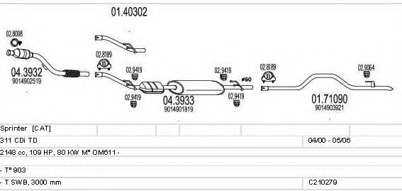 MTS C210279004407 Exhaust System